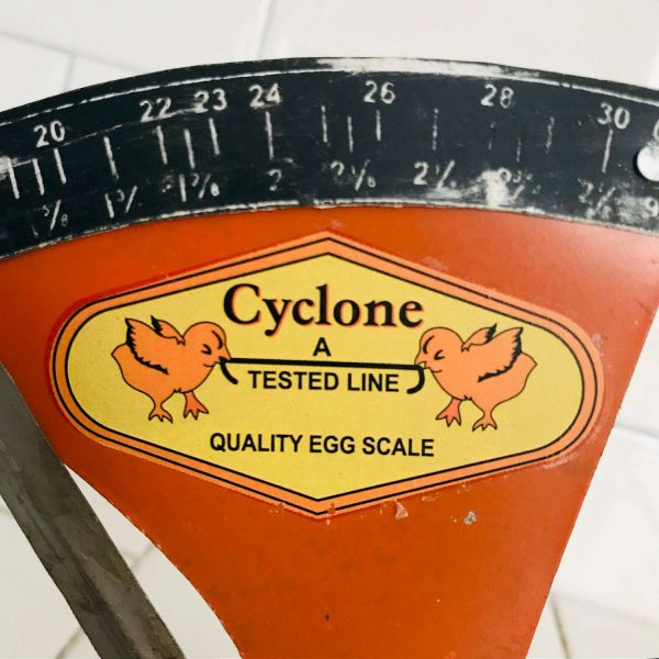 Metal Egg Scale Cyclone A tested Line Quality Egg Scale display farmhouse kitchen collectible rustic