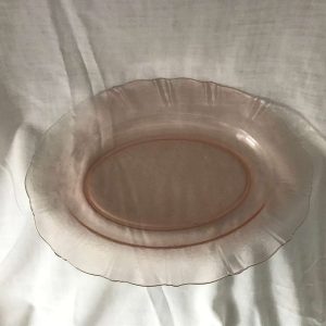 Pink Depression glass serving plate platter tray American Sweetheart platter hard to find Mint Condition farmhouse collectible shabby chic