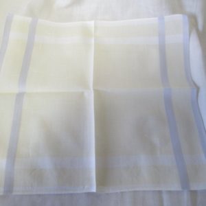 Pretty Cotton Yellow hankie with white and lavender plaid pattern Fantastic!!