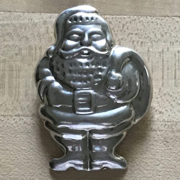 Sterling Silver Brooch Large Santa Clause pin colletible display pin 28 grams 2 3/4" tall Christmas Holiday