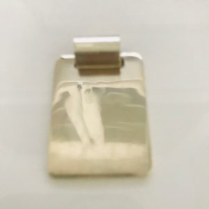 Sterling Silver Large rectangular Pendant drop for monogramming .925 Sleek design Silver Works Mexico