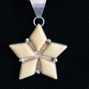 Sterling Silver Star Shape Pendant Drop yellow stone with sterling back surround .925 weighs 11.25 grams J. Link Sterling