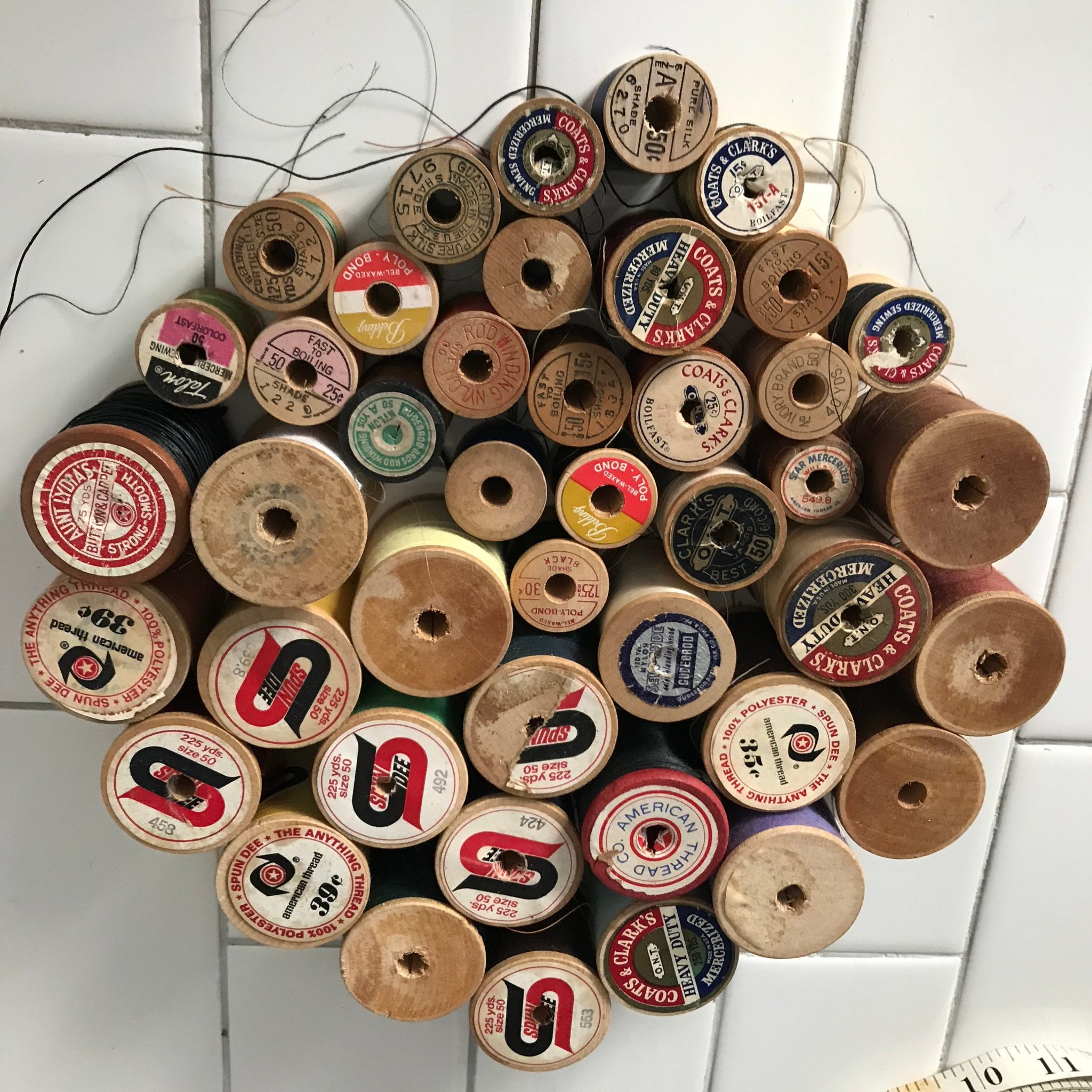 Vintage 40 Wooden Spool Threads Sewing Notions Display Lot 3   Vintage 40 Wooden Spool Threads Sewing Notions Display Lot 3 Advertising Collectible Farmhouse Display Thread Wooden Spools Silk Cotton 5df18daf1 2048x2048 