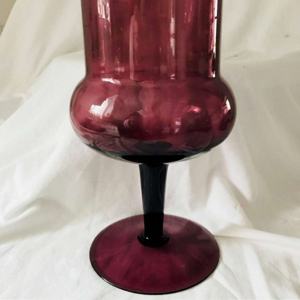 Vintage Apothecary Jar Mid Century Tall Amethyst glass jar jug display collectible mod retro atomic giant apothecary sleek Mod 25" tall