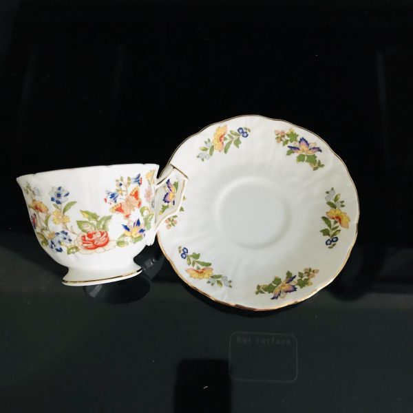 Vintage Aynsley Tea Cup and Saucer Butterfly Garden Fine porcelain England Collectible Display Farmhouse Cottage