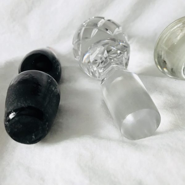 Vintage Bottle Stopper Glass choice of 7 different sizes and shapes all ground glass stoppers