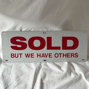 Vintage Double Sided SOLD but we have others sign Metal USA collectible display man cave garage shed Old store sign