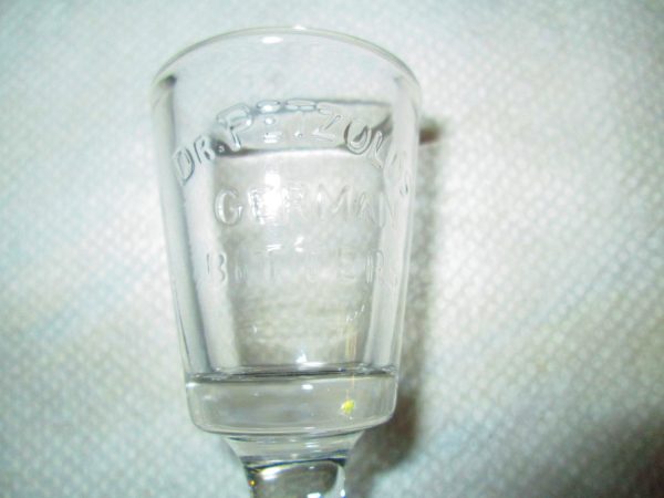 Vintage Dr. Petzold's German Bitters Barware shot glass barware advertising Mid Century