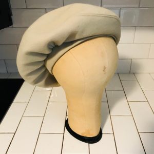 Vintage Hat Beige Tam style wool Alfreda Paris New York theater movie prop special event collectible