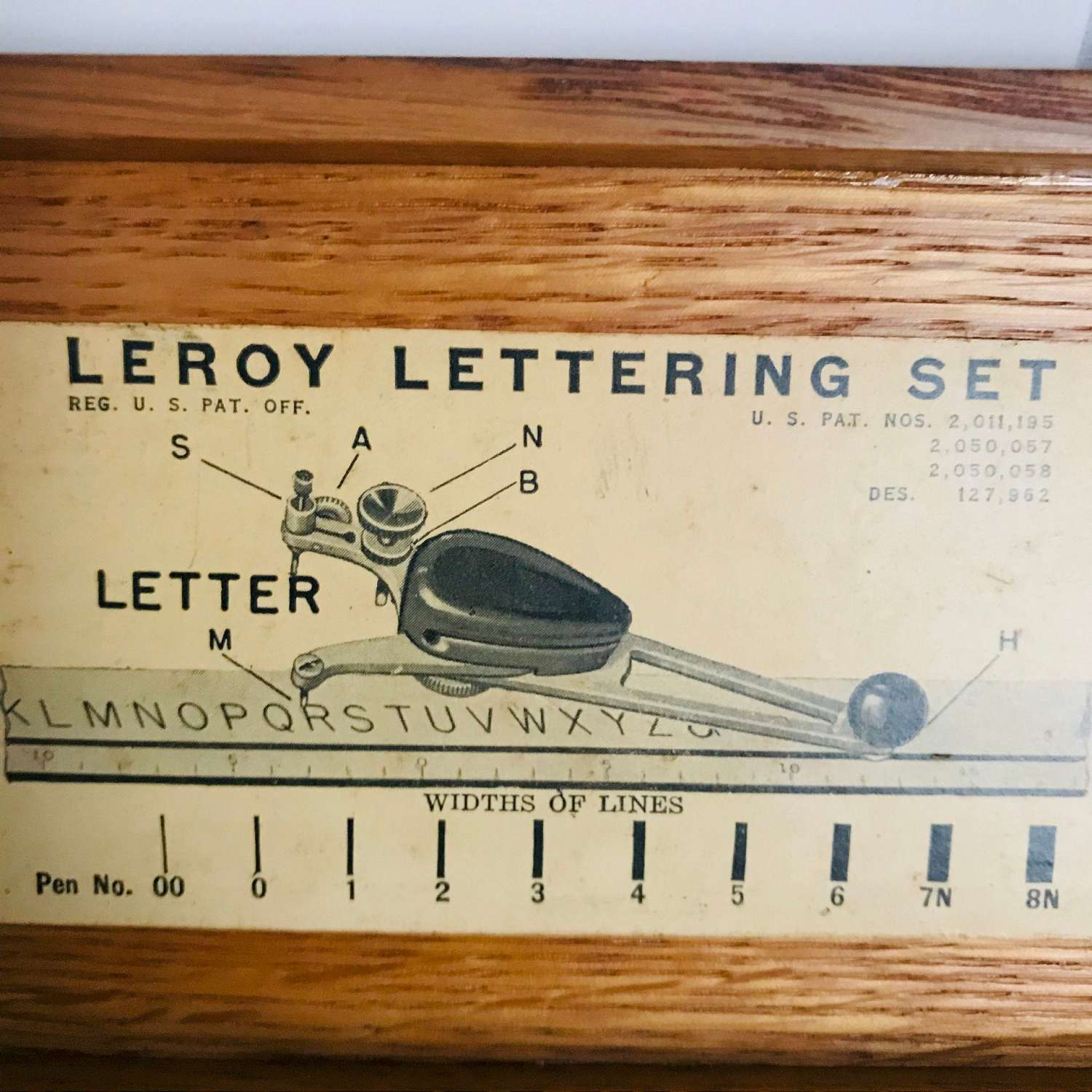 Vintage Lettering Kit Leroy Lettering Set Keuffel & Esser New York 1944  template farmhouse office collectible display