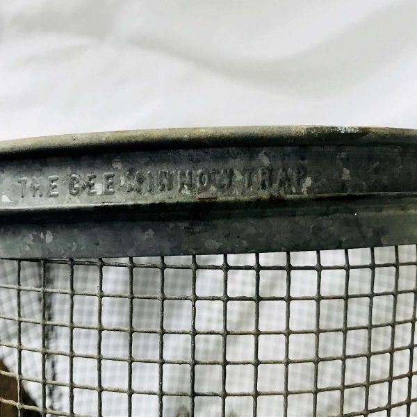 Vintage Metal mesh basket Gee Minnow Trap wire basket with small entrance display collectible fishing camping cabin cottage lodge farmhouse
