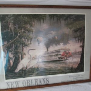 Vintage New Orleans Pencil signed James Hussy Poster The Birthplace of Jazz 258/2500 Southern Jubilee Egrets World's Fair Delta Queen