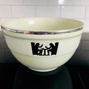 Vintage Old Hall's China Tavern Silhouette One Quart Mixing Bowl farmhouse collectible display baking serving kitchen cottage pottery
