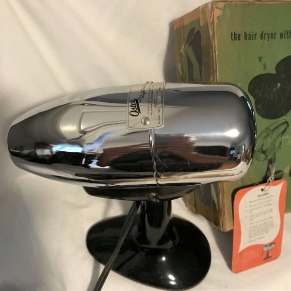 Vintage RARE Oster Airjet Hair Dryer Complete with box instructions adjustable salon collectible NEW bathroom vanity ATOMIC