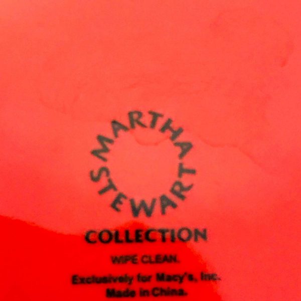 Vintage Red Martha Stewart Utensil Holder Kitchen pottery crock Paneled collectible storage display