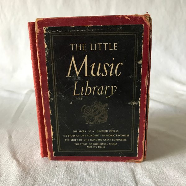 Vintage Set of Books in Sheath The little music library 1940's History of Music and Composers Library Farmhouse Collectible Books Set of 4