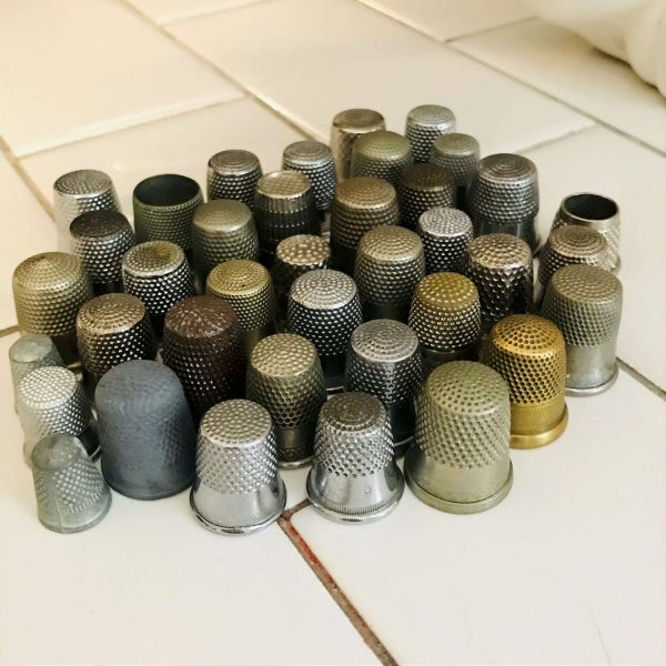 Vintage Sewing Notions Lot of 18 Thimbles Germany England Japan Various sizes  collectible farmhouse display gift