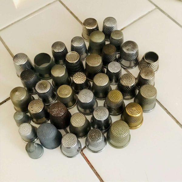 Vintage Sewing Notions Lot of 18 Thimbles Germany England Japan Various sizes  collectible farmhouse display gift