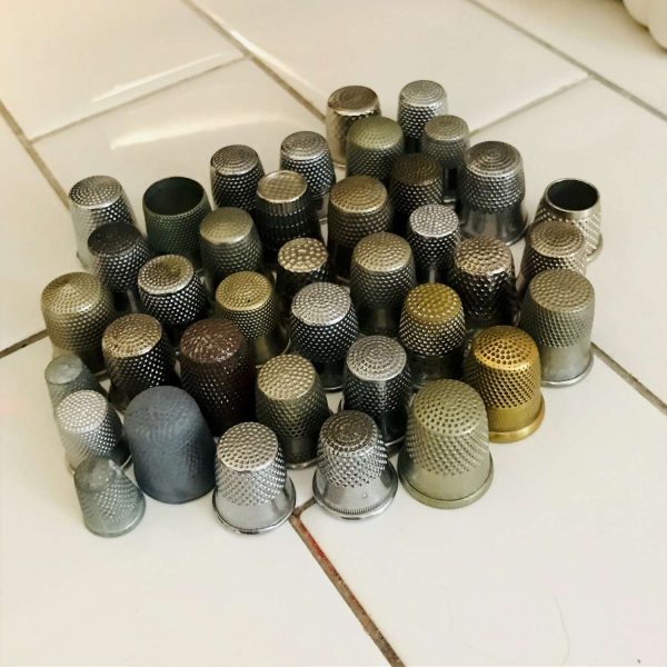 Vintage Sewing Notions Lot of 18 Thimbles Germany England Japan Various sizes  collectible farmhouse display gift