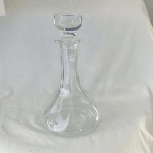 Vintage Ship Decanter Glass Barware Paneled Pattern glass stopper display collectible Bar cart Bar back display