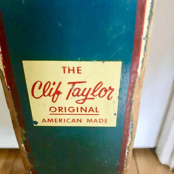 Vintage Shortee Wood Ski's Cliff Taylor Originals made in USA 48" Dovre Kabel Binding clips wall decor farmhouse collectible TV Movie prop