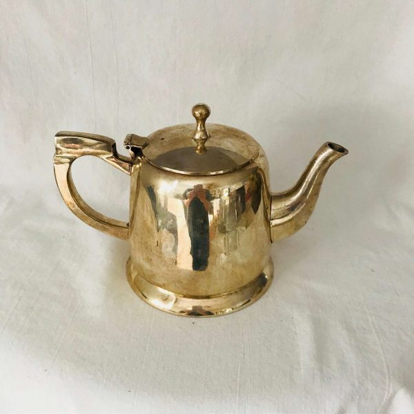 Vintage Silverplate single 2 cup tea pot Department 56 nice quality farmhouse collectible display elegant dining serving afternoon tea