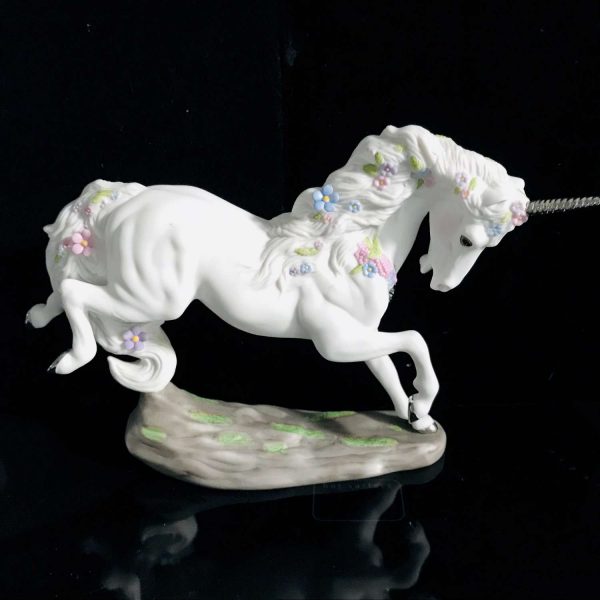Vintage Unicorn Princeton Gallery Love's Delight Fine Porcelain 1989 Collectible Whimsical Gift Display horse