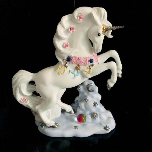 Vintage Unicorn Princeton Gallery Love's Magician Fine Porcelain 1995 Collectible Whimsical Gift Display horse