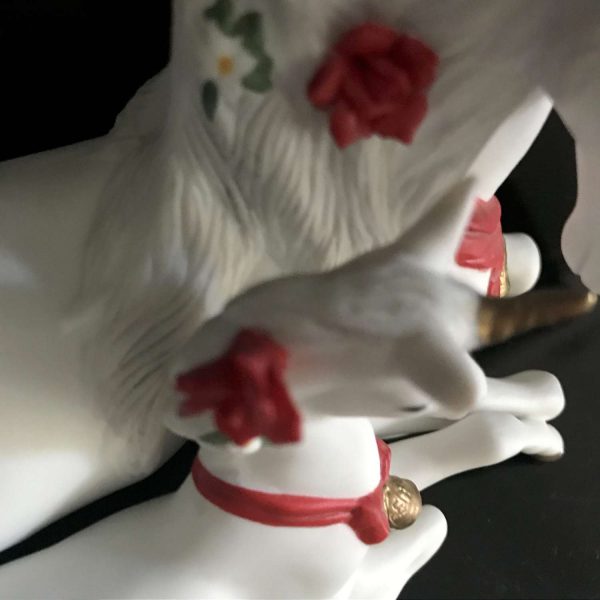 Vintage Unicorn Princeton Gallery Yuletide Blessing Limited Edition Fine Porcelain 12/25/92 Collectible Whimsical Gift Display horse
