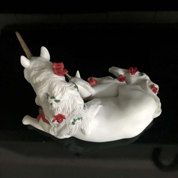 Vintage Unicorn Princeton Gallery Yuletide Blessing Limited Edition Fine Porcelain 12/25/92 Collectible Whimsical Gift Display horse