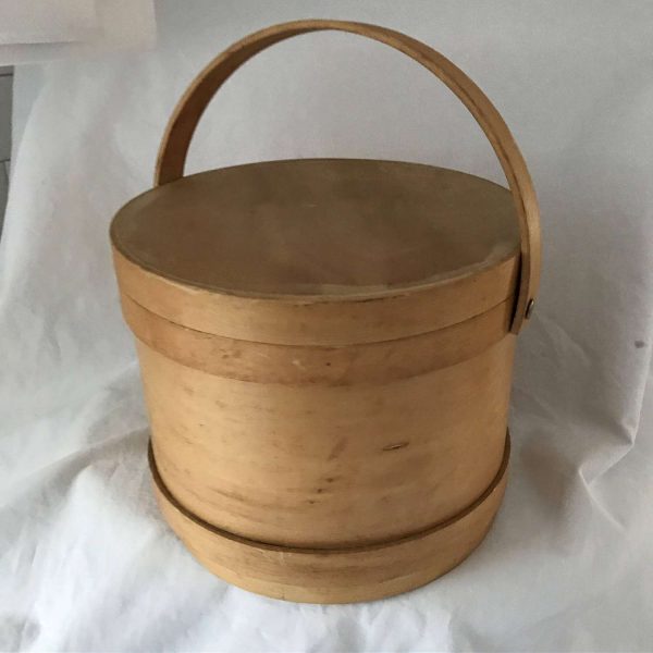 Vintage Wooden Firkin Sugar box Mercantile Storage Kitchen Farmhouse Cottage Cabin Lodge Storage round bucket with lid