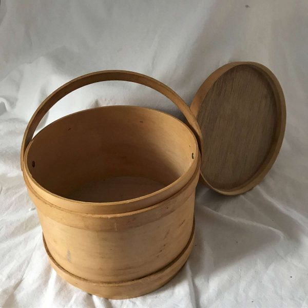 Vintage Wooden Firkin Sugar box Mercantile Storage Kitchen Farmhouse Cottage Cabin Lodge Storage round bucket with lid