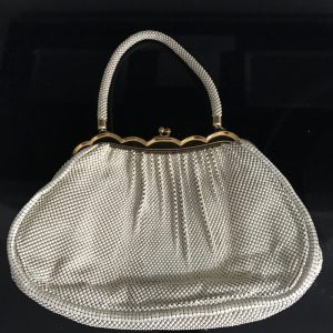 Vintage Chain Mesh handbag purse Whiting and Davis Ivory with gold ...