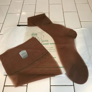 Belle-Sharmeer Nylon Hosiery stockings size 10 1/2 Surfside seamless reinforced heel & toe New old stock collectible movie theater prop