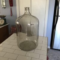 Vintage 5 gallon glass jug jar carboy coins collectibles farmhouse