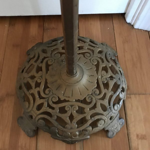 Vintage Floor Lamp ornate cast iron base collectible lighting farmhouse vintage needs completion