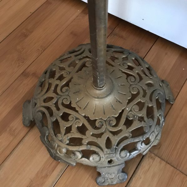 Vintage Floor Lamp ornate cast iron base collectible lighting farmhouse vintage needs completion