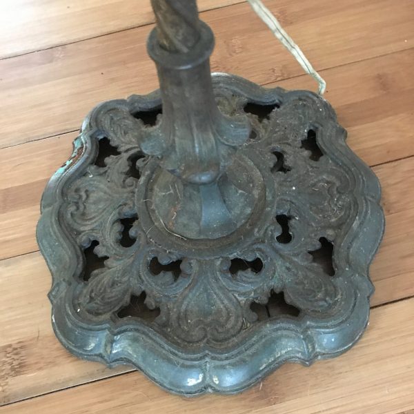 Vintage Floor Lamp ornate cast iron base collectible lighting farmhouse vintage wired needs completion