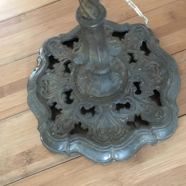 Vintage Floor Lamp ornate cast iron base collectible lighting farmhouse vintage wired needs completion