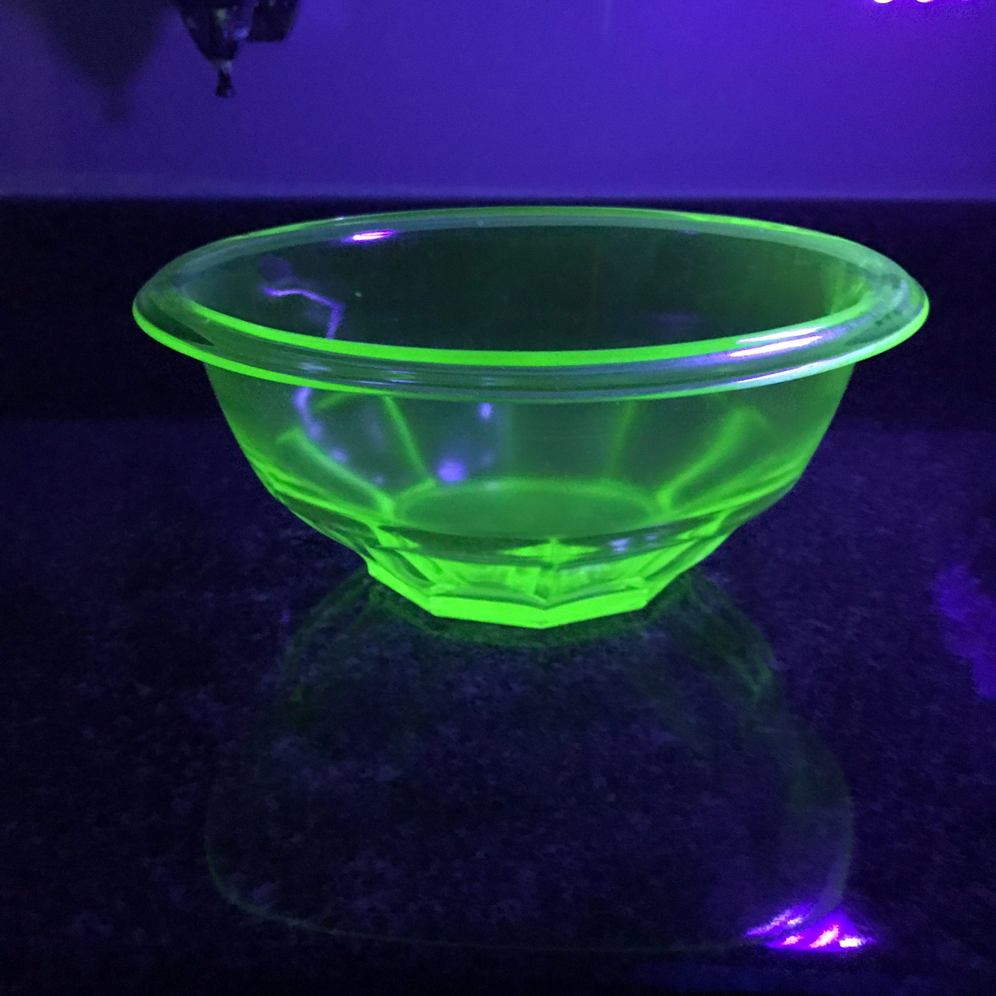 Vintage Mixing Bowl Hazel Atlas Uranium glass green accent decor ...