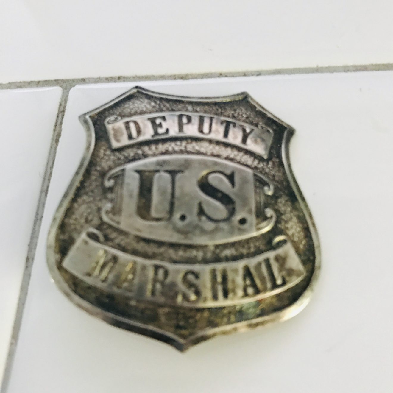 Antique Badge Deputy US Marshal Old Silverplate Marshal badge ...