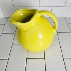 Bright Yellow Pitcher Pottery Beautiful Size Style and Shape farmhouse collectible retro kitchen tilt ball pitcher water iced tea display