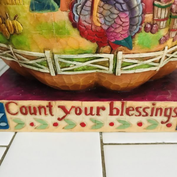 Jim Shore Collectible Count your blessings Thanksgiving center piece collectible display home decor folk art pumpkin holiday