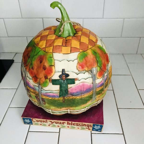 Jim Shore Collectible Count your blessings Thanksgiving center piece collectible display home decor folk art pumpkin holiday