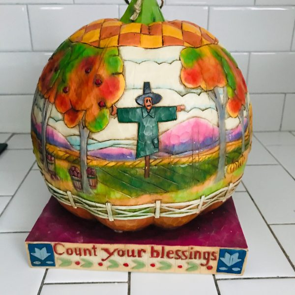 Jim Shore Collectible Count your blessings Thanksgiving center piece collectible display home decor folk art pumpkin holiday