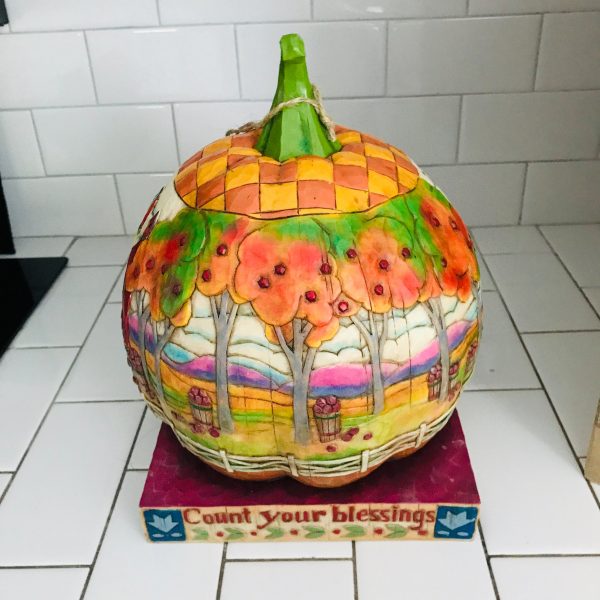 Jim Shore Collectible Count your blessings Thanksgiving center piece collectible display home decor folk art pumpkin holiday