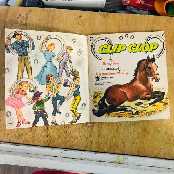 Vintage 1957 Clip Clop Horse book Merrigold Press Excellent condition by Nancy Hoag Illustrated by Florence Sarah Winship collectible