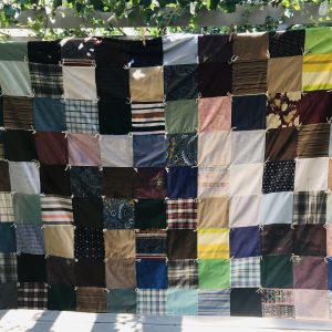 Vintage machine sewn quilt cotton square patch 56" x 72" farmhouse collectible display great piece