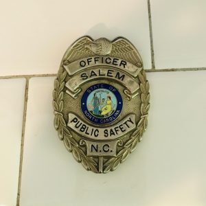 Obsolete Badge Department of Public Safety State of North Carolina Salem NC Officer collectible display memorabilia silver blue