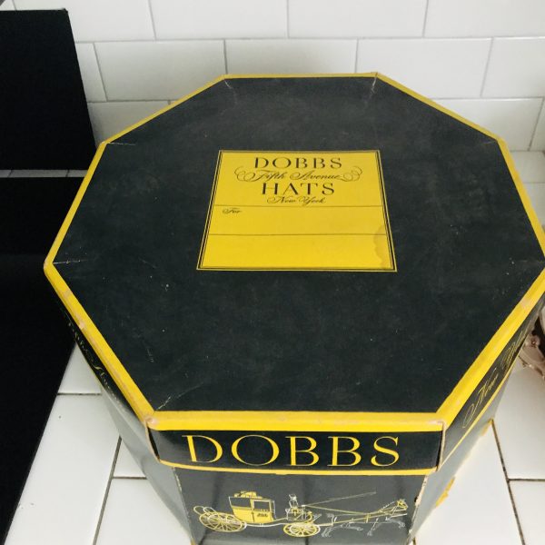 Genuine Vintage hat box Dobbs Fifth Avenue collectible display storage farmhouse cottage stackable storage movie theater prop mens hats